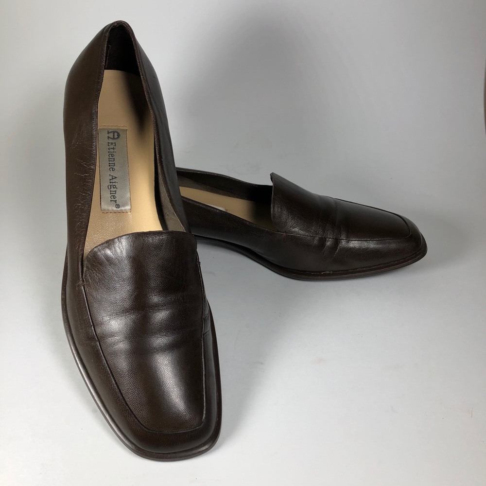 Etienne Aigner Women’s Leather Loafer Brown 8